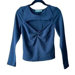 Abercrombie & Fitch Women's Cutout Top Blouse Long Sleeve Black Size S